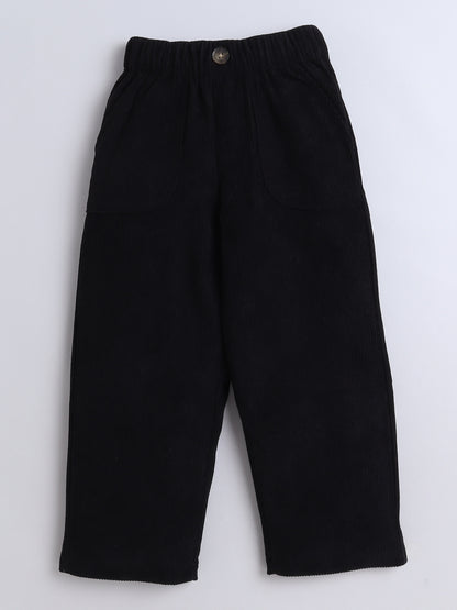 Corduroy 2 Side Pocket And 1 Back Pocket Trouser-Black