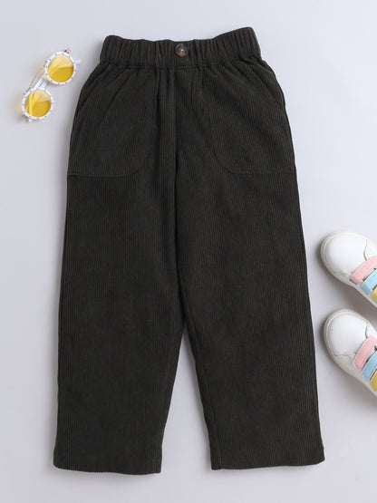 Corduroy 2 Side Pocket and 1 Back Pocket Trouser-Green