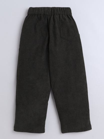 Corduroy 2 Side Pocket and 1 Back Pocket Trouser-Green
