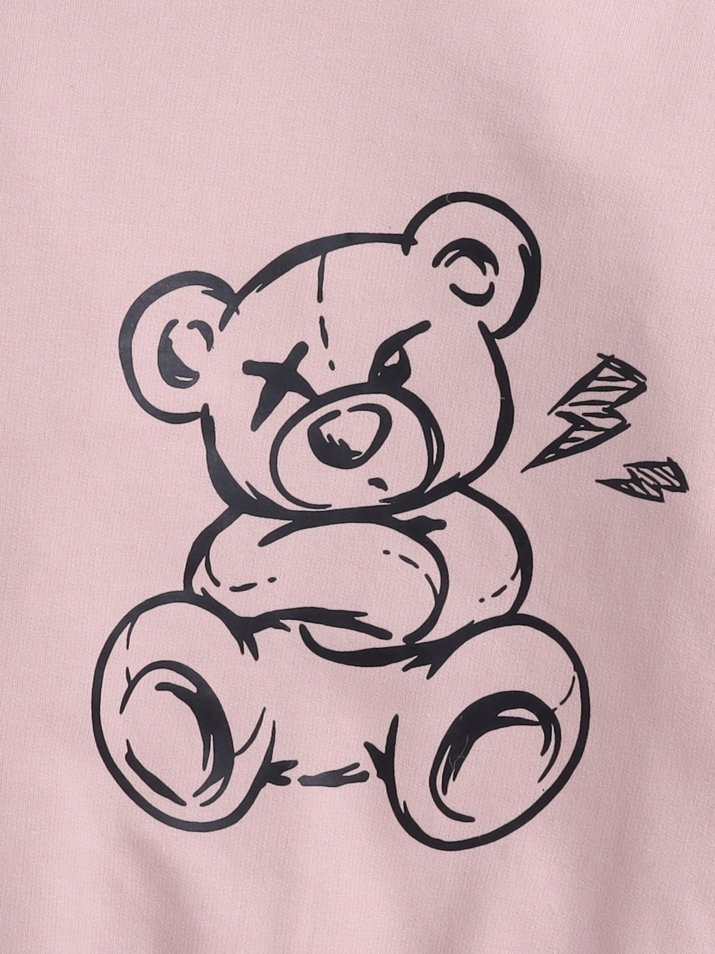 Cotton Terry Full Sleeves Teddy Bear Printed Sweatshirt With Coordinating Joggers Set