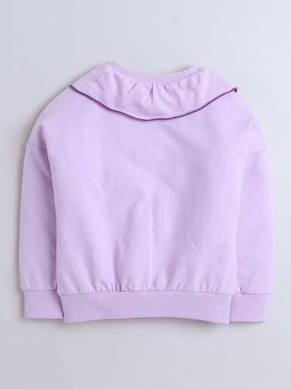 Cotton Terry Full Sleeves Solid Sweatshirt With Pajama Set