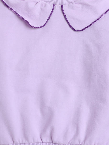 Cotton Terry Full Sleeves Solid Sweatshirt With Pajama Set