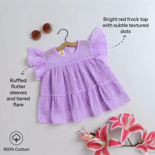 Aww Hunnie Georgette Butti Lyred Top - Pure, Chemical-Free Kidswear