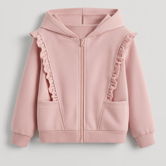 Terry Fabric Full Sleeves Front Zipper Huddy