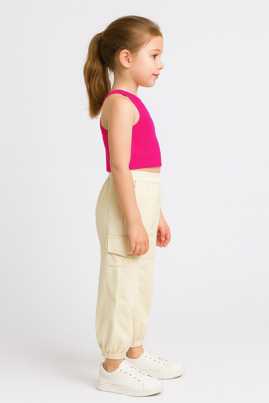Aww hunnie Ribbed Sleeveless Crop Top with Cargo Pants