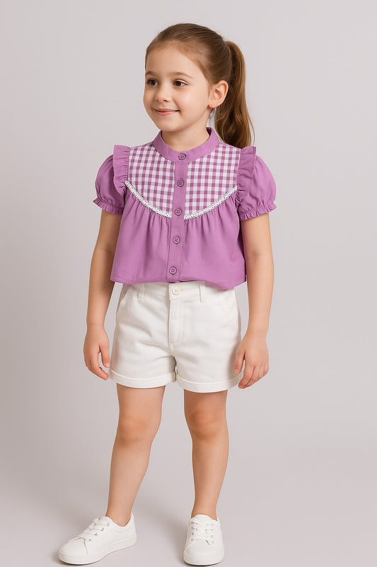 Aww Hunnie Cotton Half Sleeves Top With Shorts
