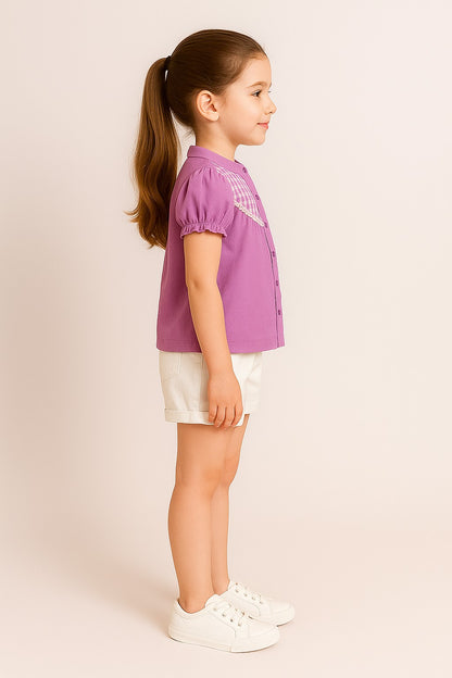 Aww Hunnie Cotton Half Sleeves Top With Shorts