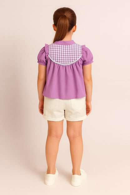 Aww Hunnie Cotton Half Sleeves Top With Shorts