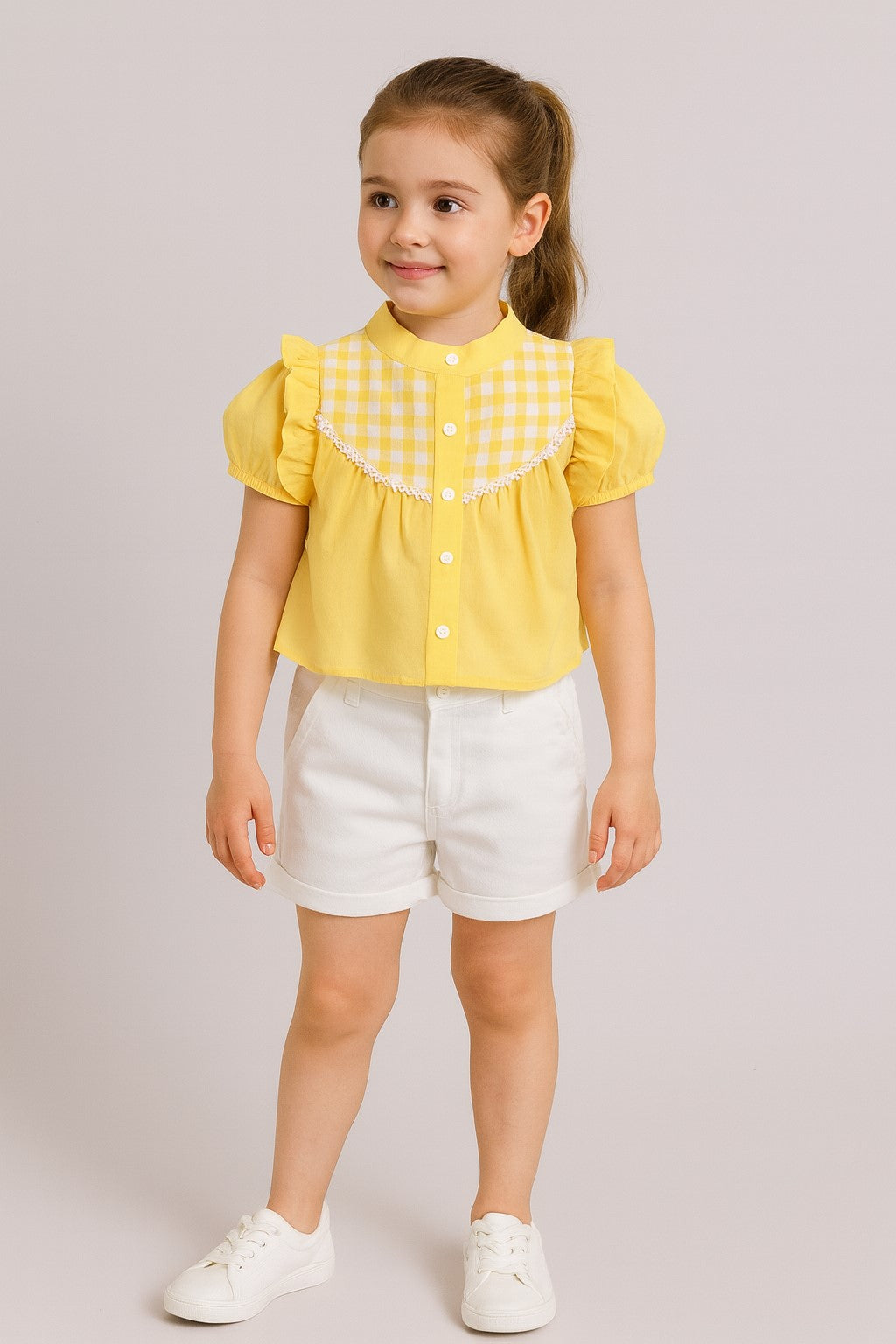 Aww Hunnie Cotton Half Sleeves Top With Shorts