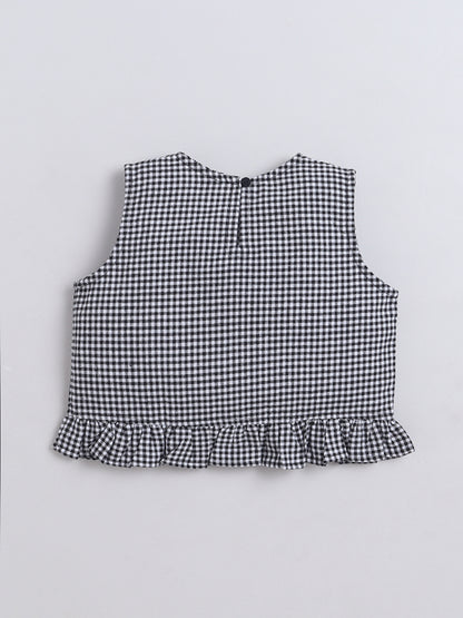 Aww Hunnnie Cotton Sleeveless Bow Design Top With Bottom Co Ords Set