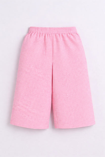 Aww Hunnnie Cotton Sleeveless Bow Design Top With Bottom Co Ords Set