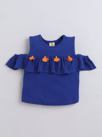 Cotton Sinker Off Shoulder Top With Skirt