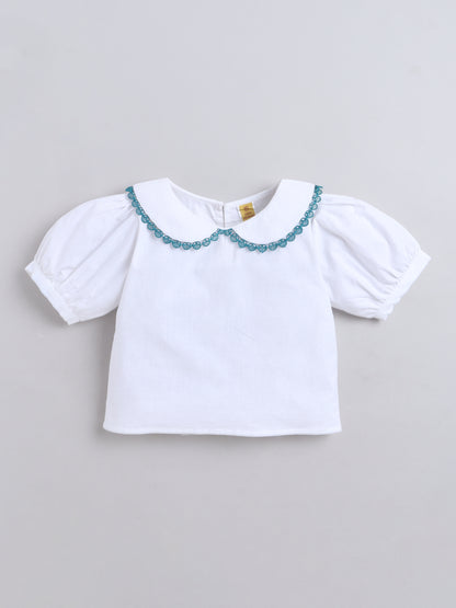 Cotton Sinker Off Shoulder Top With Skirt