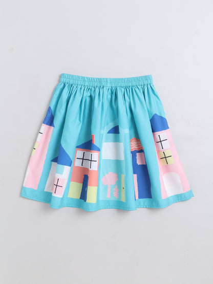 Cotton Sinker Off Shoulder Top With Skirt