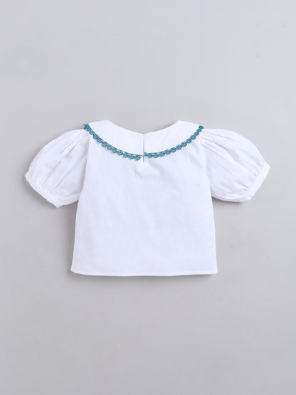 Cotton Sinker Off Shoulder Top With Skirt