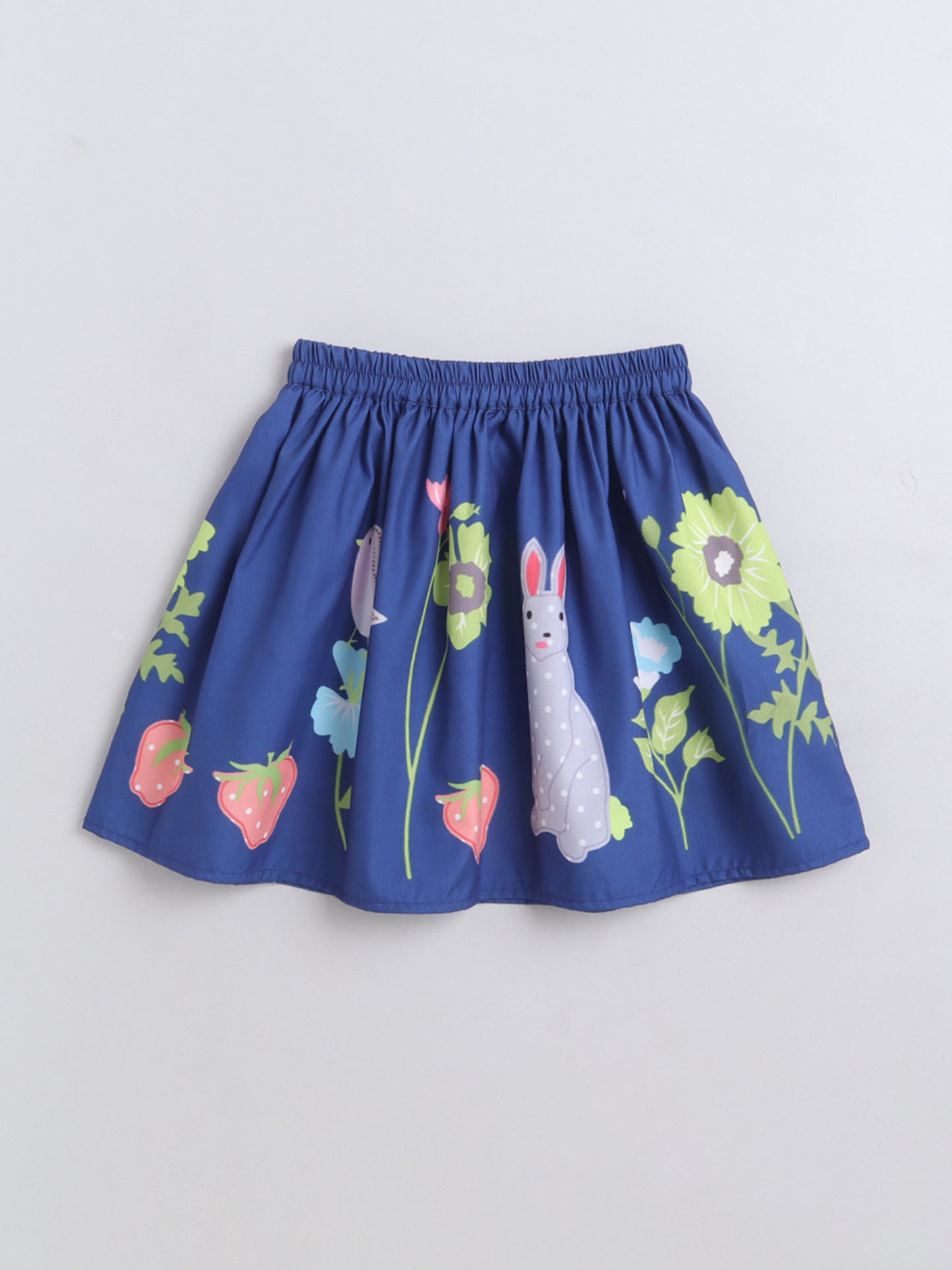 Poly Cotton Sleeveless Frill Top With Skirt