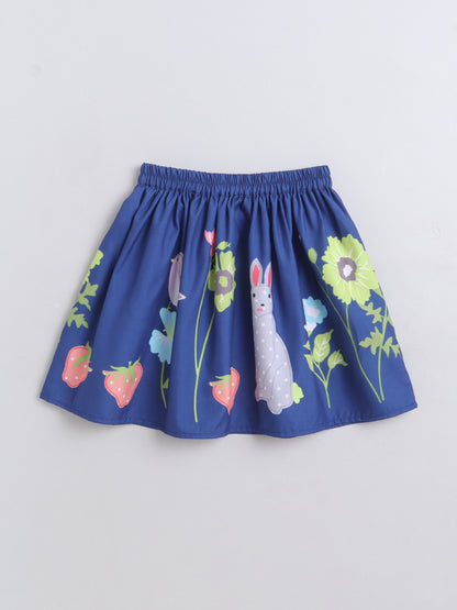 Poly Cotton Sleeveless Frill Top With Skirt
