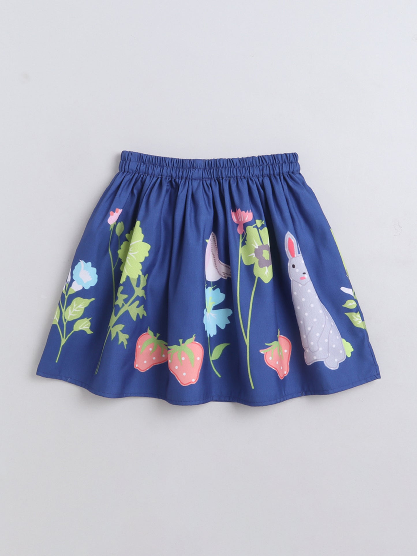 Poly Cotton Sleeveless Frill Top With Skirt