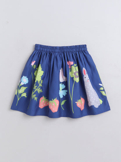 Poly Cotton Sleeveless Frill Top With Skirt