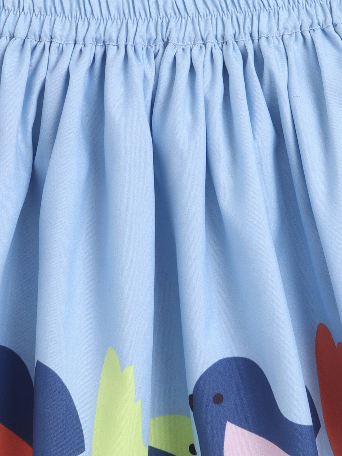 Poly Cotton Sleeveless Frill Top With Skirt