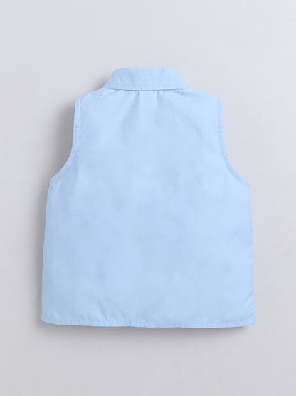 Poly Cotton Sleeveless Frill Top With Skirt