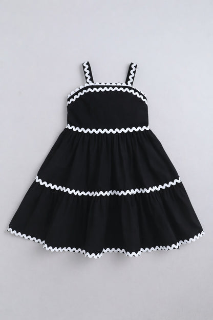Cotton Sleeve less Lace detailed Dress