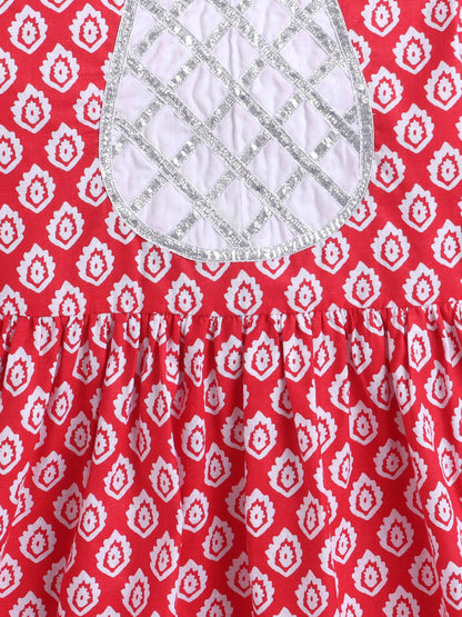Aww Hunnie 100% Cotton Half Sleeves Kurti With Sharara And Net Dupatta