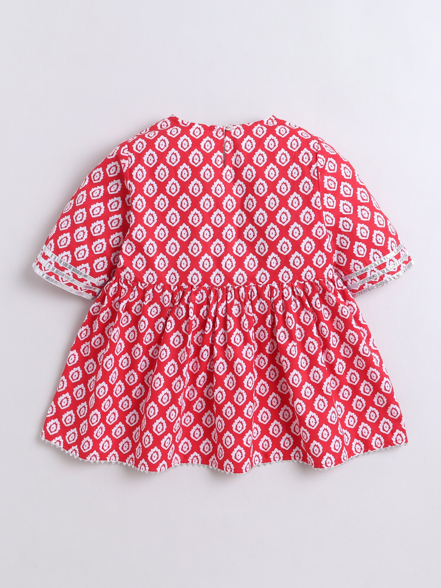 Aww Hunnie 100% Cotton Half Sleeves Kurti With Sharara And Net Dupatta