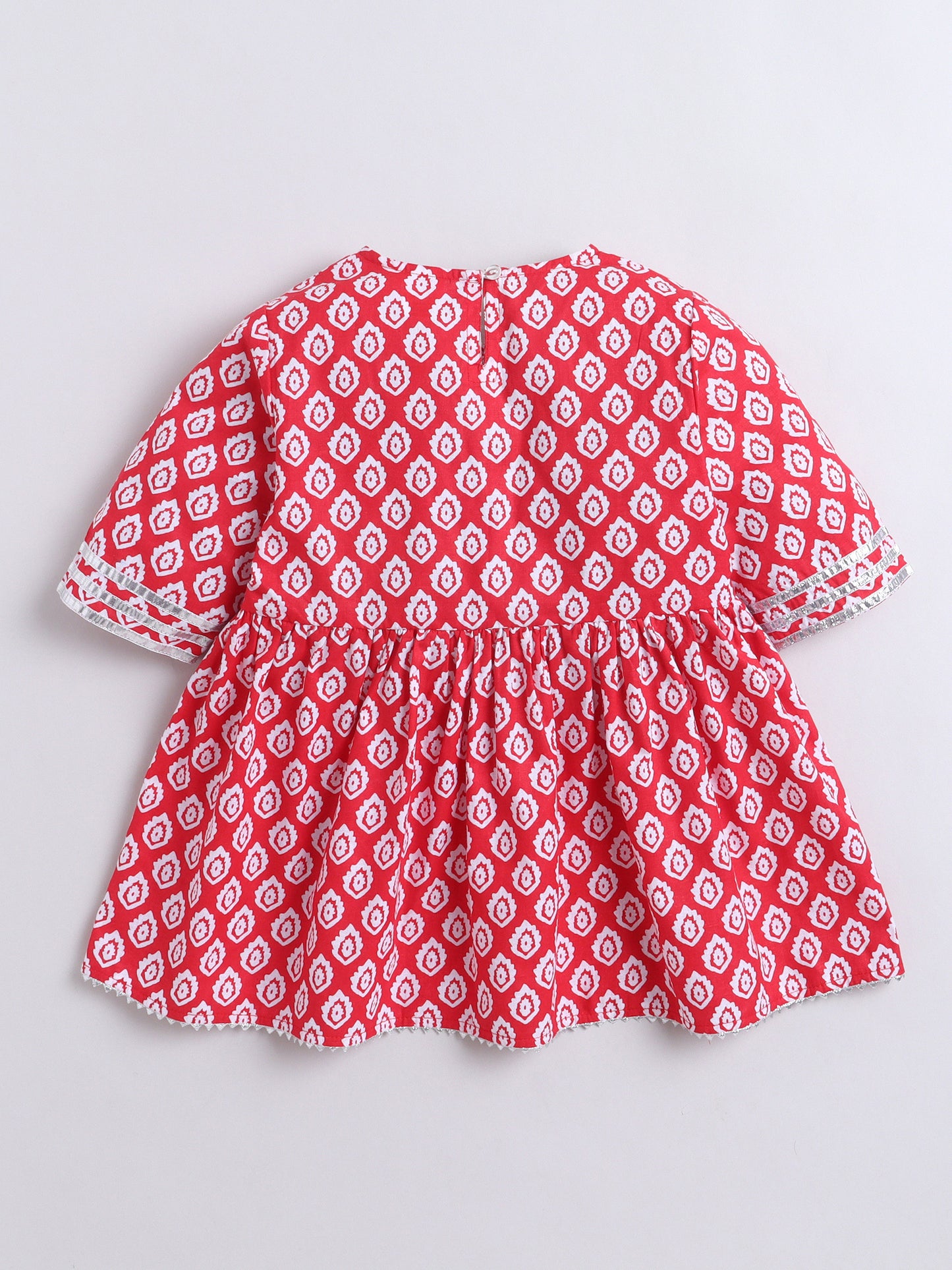 Aww Hunnie 100% Cotton Half Sleeves Kurti With Sharara And Net Dupatta