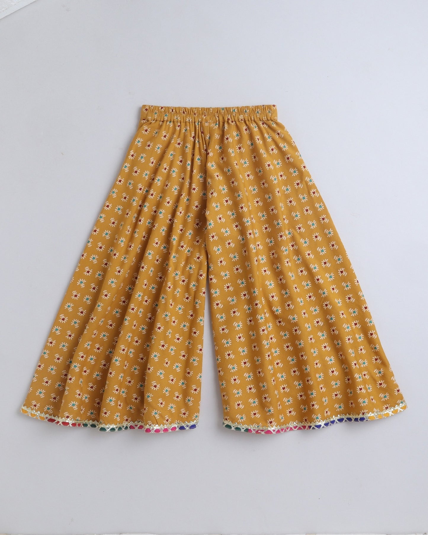 Aww Hunnie Cotton Ryon Sleeveless Back knote Crop Top With Plazzo - Mustard