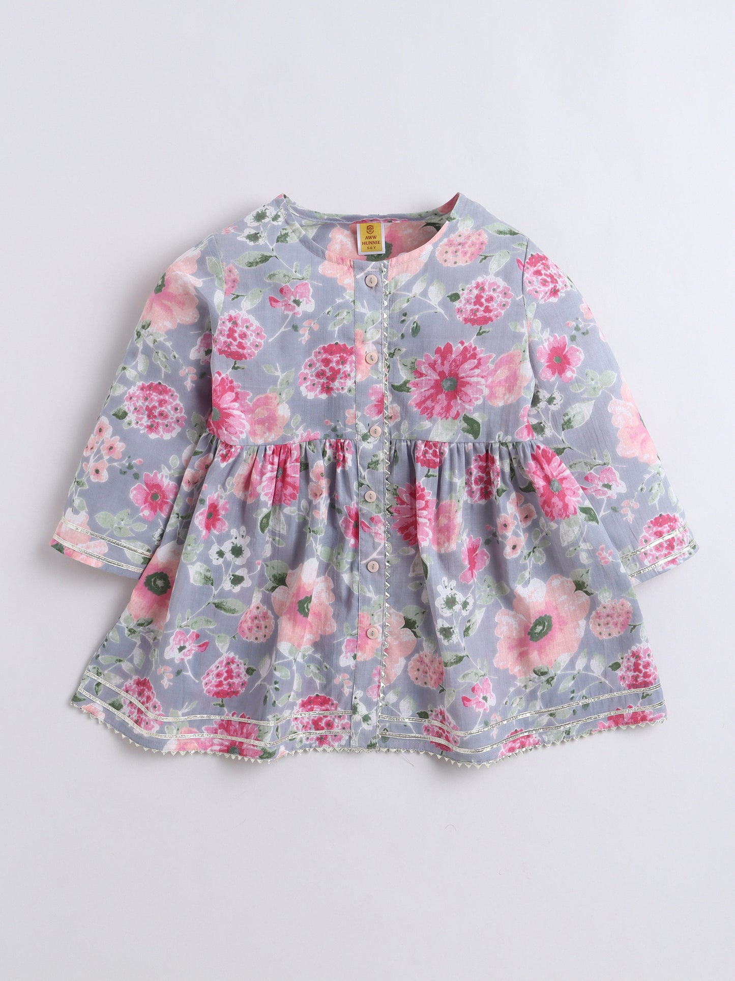 Aww Hunie 100% Cotton Half Sleeves Peplum Kurti With Afgani Salwar And Dupatta