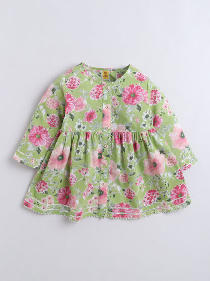 Aww Hunie 100% Cotton Half Sleeves Peplum Kurti With Afgani Salwar And Dupatta