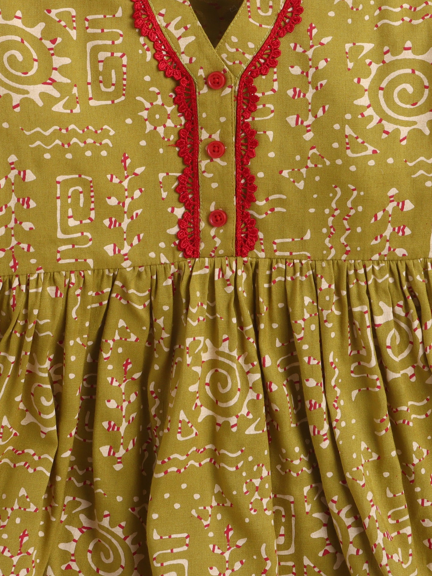 Aww Hunnie Cotton Ryon 3/4th Sleeves Kurti With Sharara And Dupatta