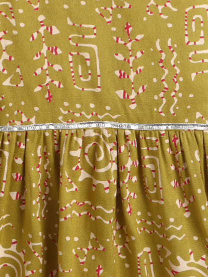 Aww Hunnie Cotton Ryon 3/4th Sleeves Kurti With Sharara And Dupatta