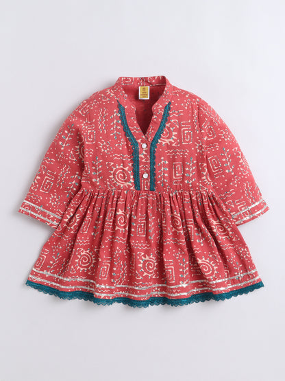 Aww Hunnie Cotton Ryon 3/4th Sleeves Kurti With Sharara And Dupatta