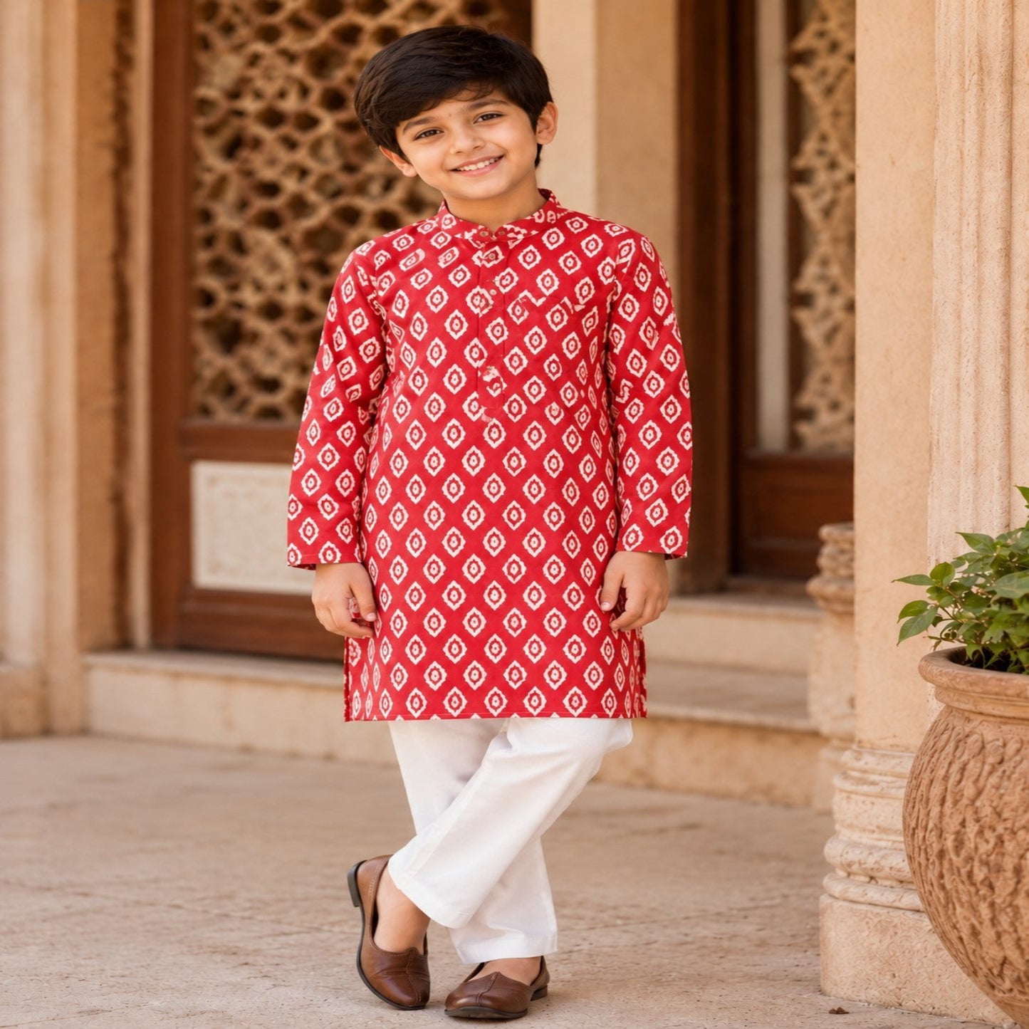 Aww Hunnie 100% Cotton Full sleeves Boys Kurta Pajama