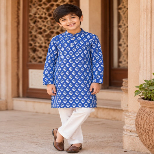 Aww Hunnie 100% Cotton Full sleeves Boys Kurta Pajama