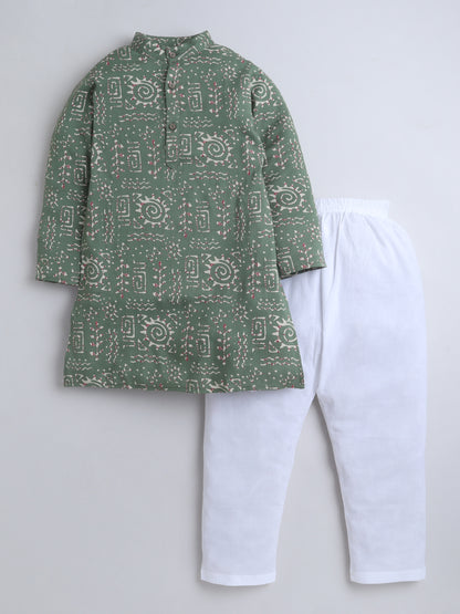 Aww Hunnie Cotton Ryon Full sleeves Boys Kurta Pajama