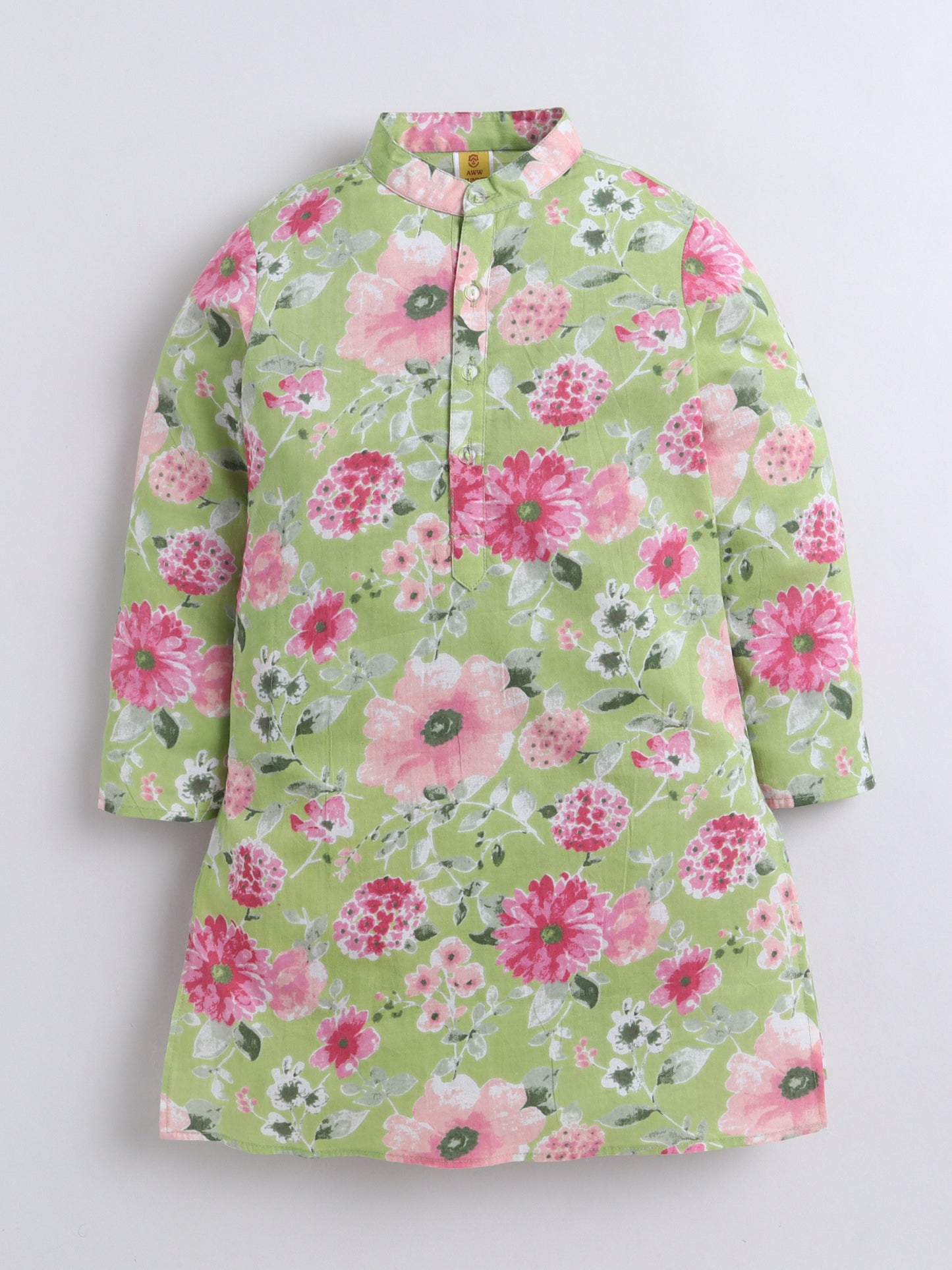 Aww Hunnie 100% Cotton Full sleeves Floral Print Kurta Pajama