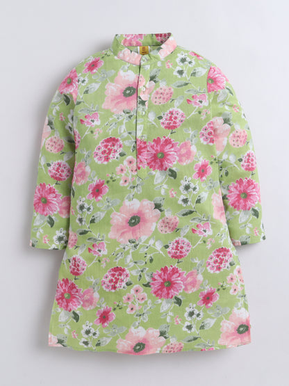 Aww Hunnie 100% Cotton Full sleeves Floral Print Kurta Pajama