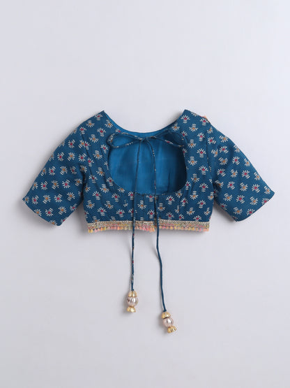 Aww Hunnie Cotton Ryon Half Sleeves Choli With Lehnga And Net Dupatta
