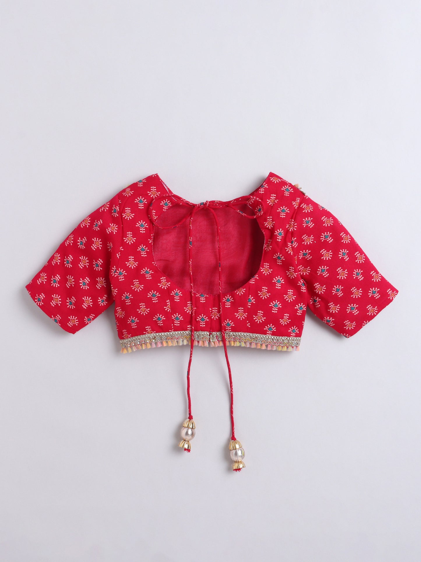 Aww Hunnie Cotton Ryon Half Sleeves Choli With Lehnga And Net Dupatta