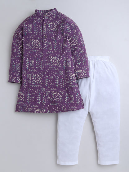 Aww Hunnie Cotton Ryon Full sleeves Boys Kurta Pajama