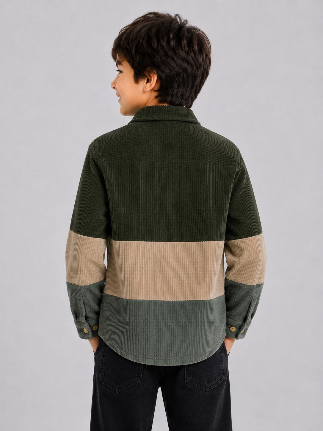 AwwHunnie Corduroy Fabric Full Sleeves Three Color Shirt
