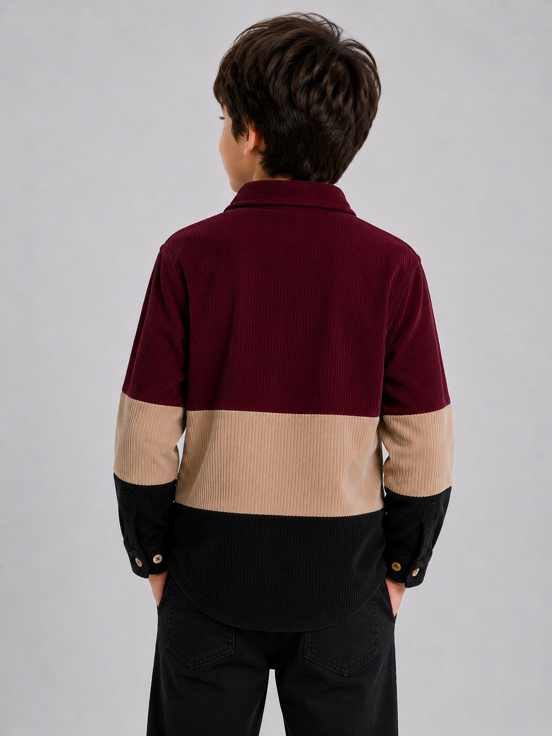 AwwHunnie Corduroy Fabric Full Sleeves Three Color Shirt