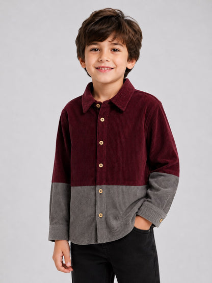 AwwHunnie Corduroy Fabric Full Sleeves Three Color Shirt