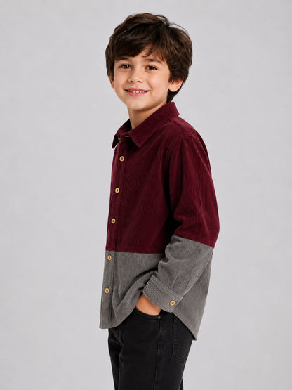 AwwHunnie Corduroy Fabric Full Sleeves Three Color Shirt