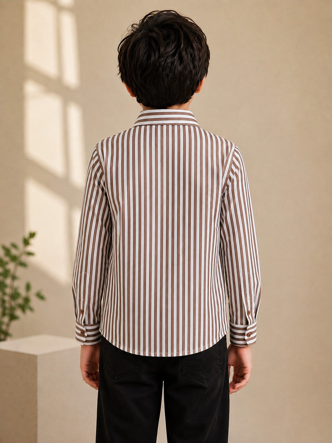Aww Hunnie Cotton Full sleeves Solid and Stripes Style Shirt
