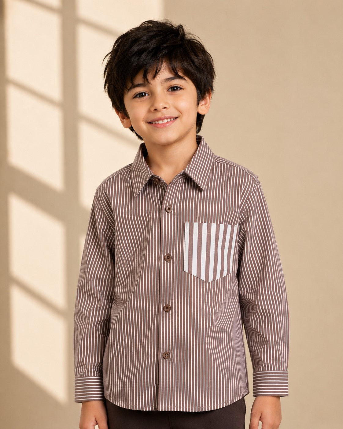 Aww Hunnie Cotton Full sleeves Solid and Stripes Style Shirt