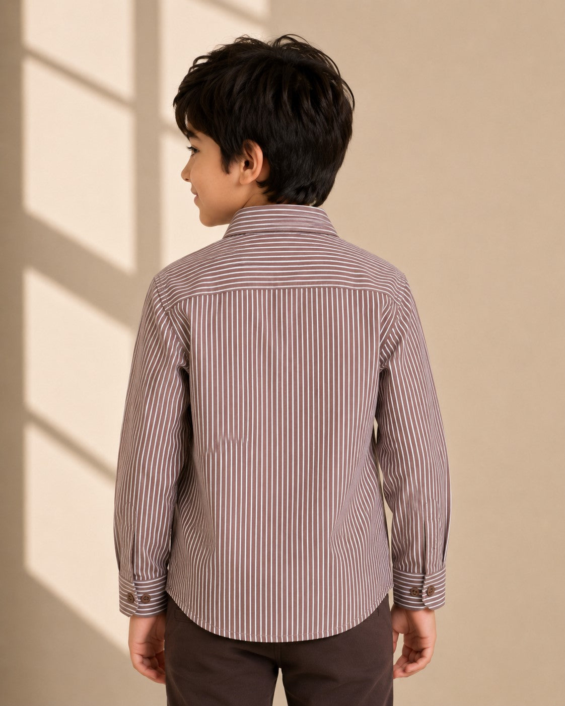 Aww Hunnie Cotton Full sleeves Solid and Stripes Style Shirt